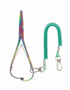 Dr. Slick Mitten Scissor Clamp, 5-1/2″, Prism Finish, Straight, (1/2) (Bungee Lanyard Included) – CMS55PR