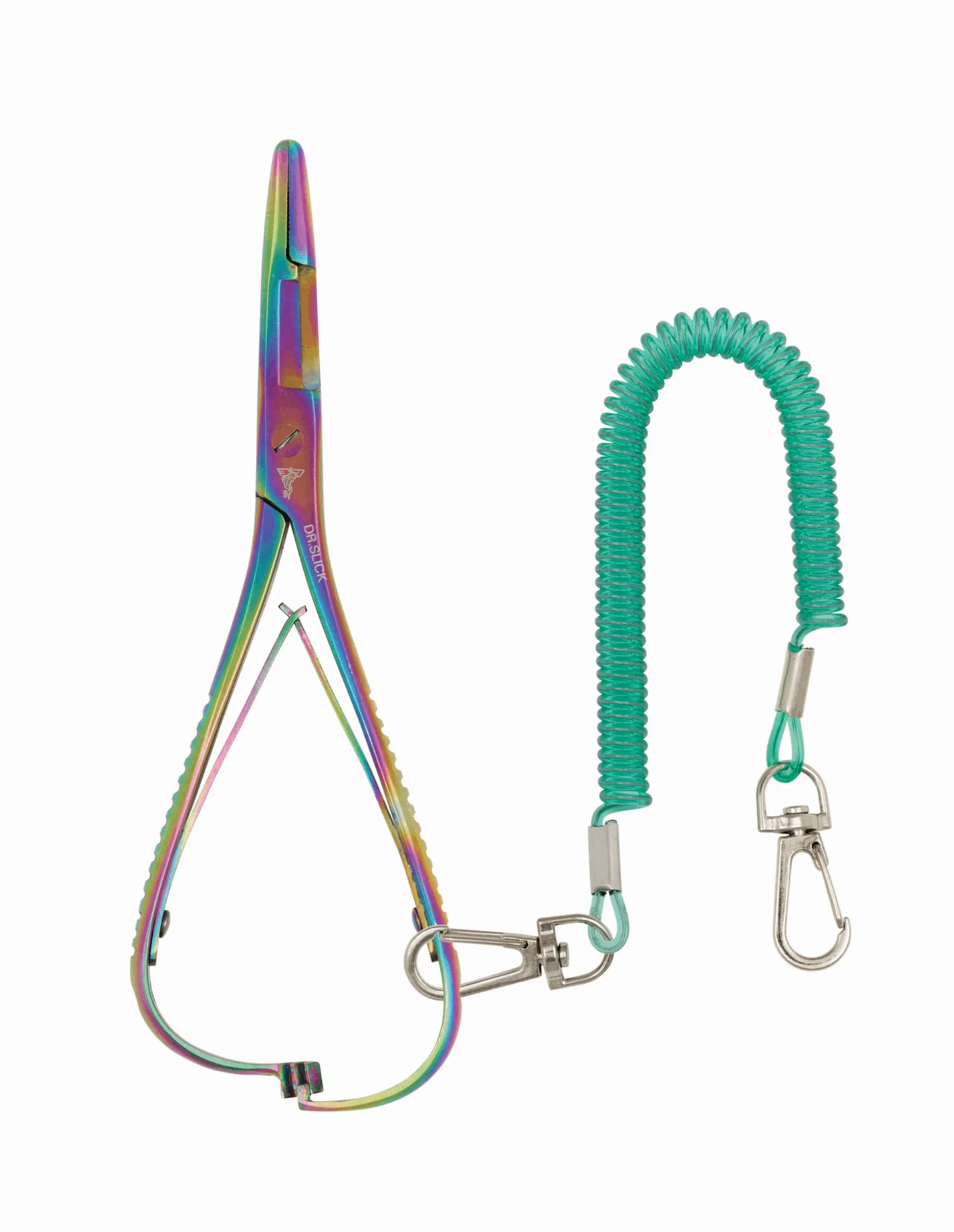 Dr. Slick Mitten Scissor Clamp, 5-1/2″, Prism Finish, Straight, (1/2) (Bungee Lanyard Included) – CMS55PR