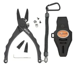 Dr. Slick Typhoon Plier, 6-1/2″, Aluminum Frame, Green  Gold, w/ TC Cutters, Black Coated Steel Jaws, Rubber Grips, Straight S – PTA65RX
