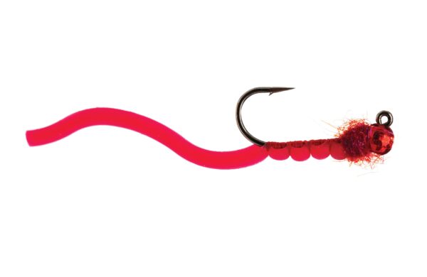 Umpqua Fly Squirmy Wormie Jig Blood Red 12