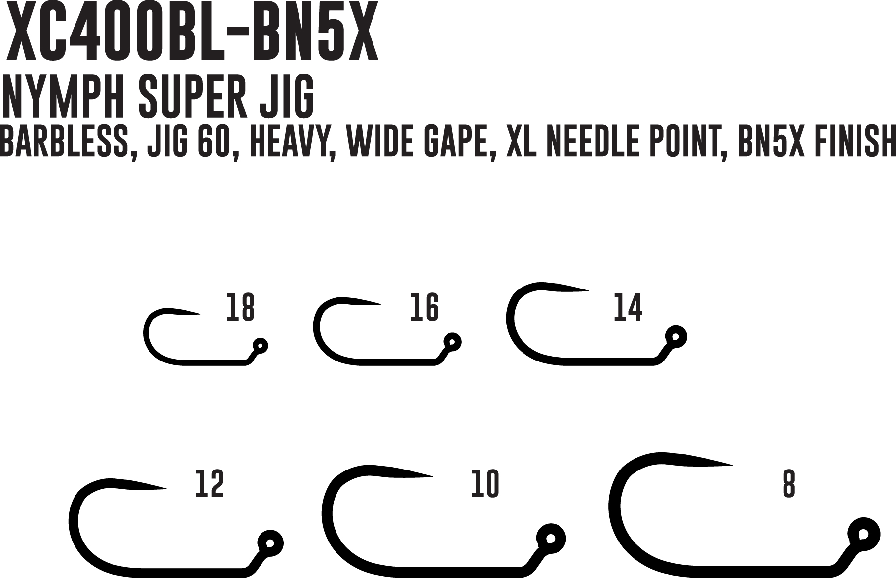 Umpqua X-Series hook XC 400BL-BN5X (25pack) Jig60 - Image 2