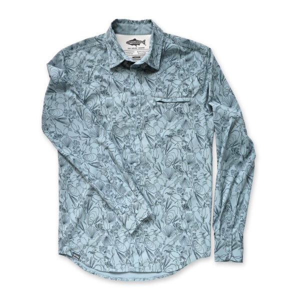 RepYourWater Long Sleeve Buttondown Shirt, Wellfleet, Sea Floor