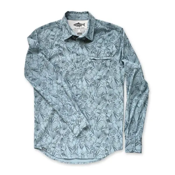 RepYourWater Long Sleeve Buttondown Shirt, Wellfleet, Sea Floor