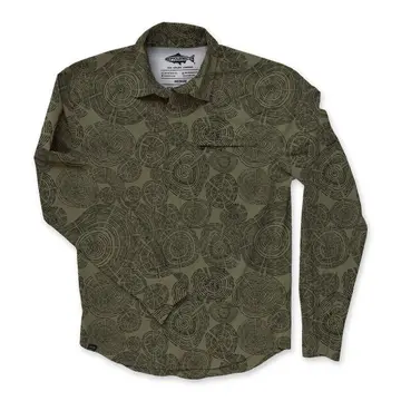 RepYourWater Long Sleeve Buttondown Shirt, Wellfleet, Tree Rings